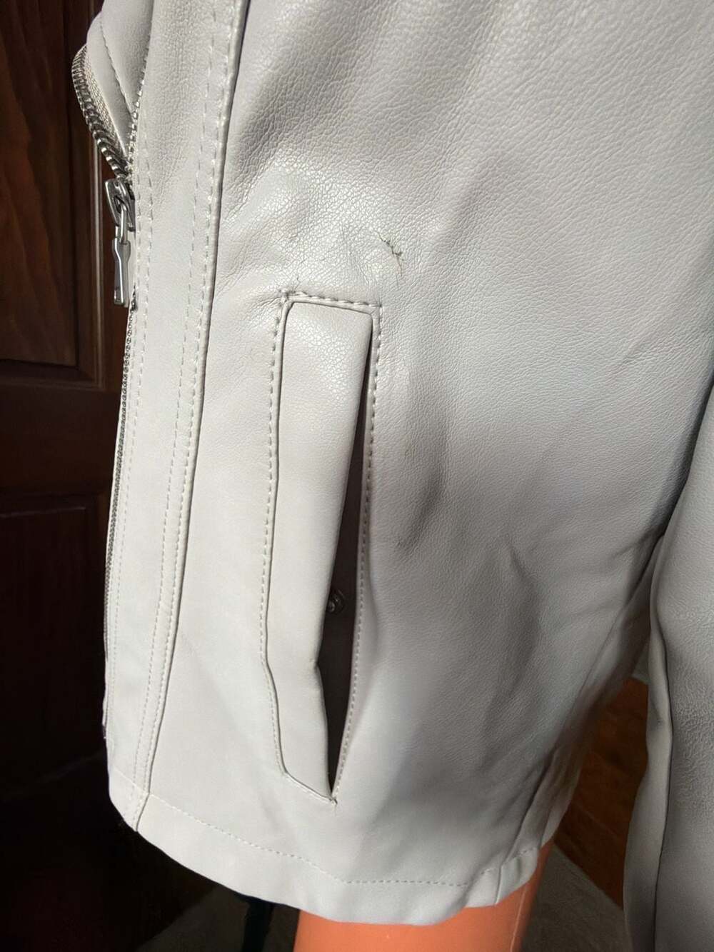 Express Women's Faux Leather Moto Biker Jacket, Size Medium - Picture 14 of 15
